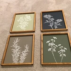 Set of Four Botanical Wall Art Prints